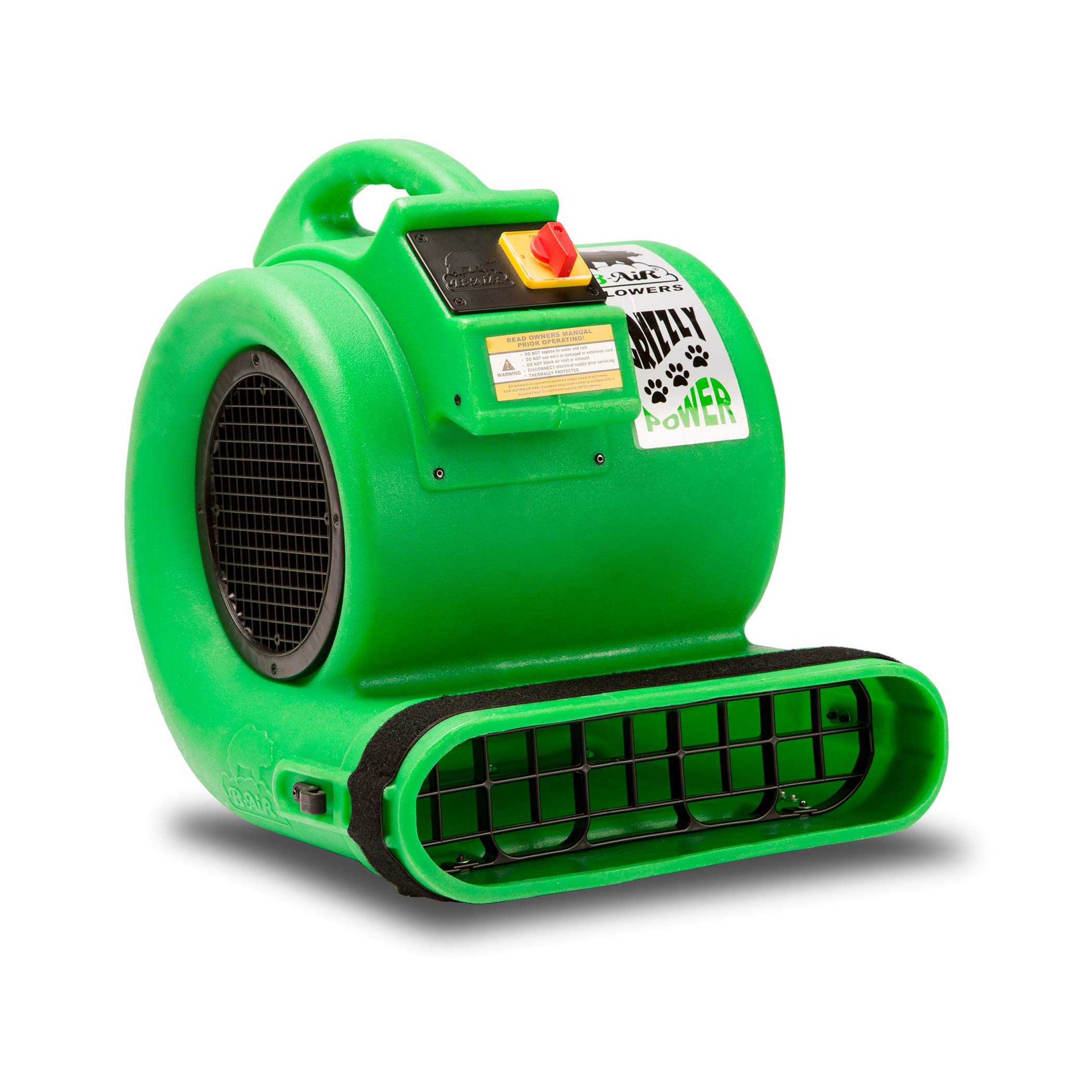 B-Air Grizzly Gp-1 1 HP Air Grizzly Mover Carpet Dryer Floor Fan for Water Damage Restoration Equipment & Pet Cage Dryer Green