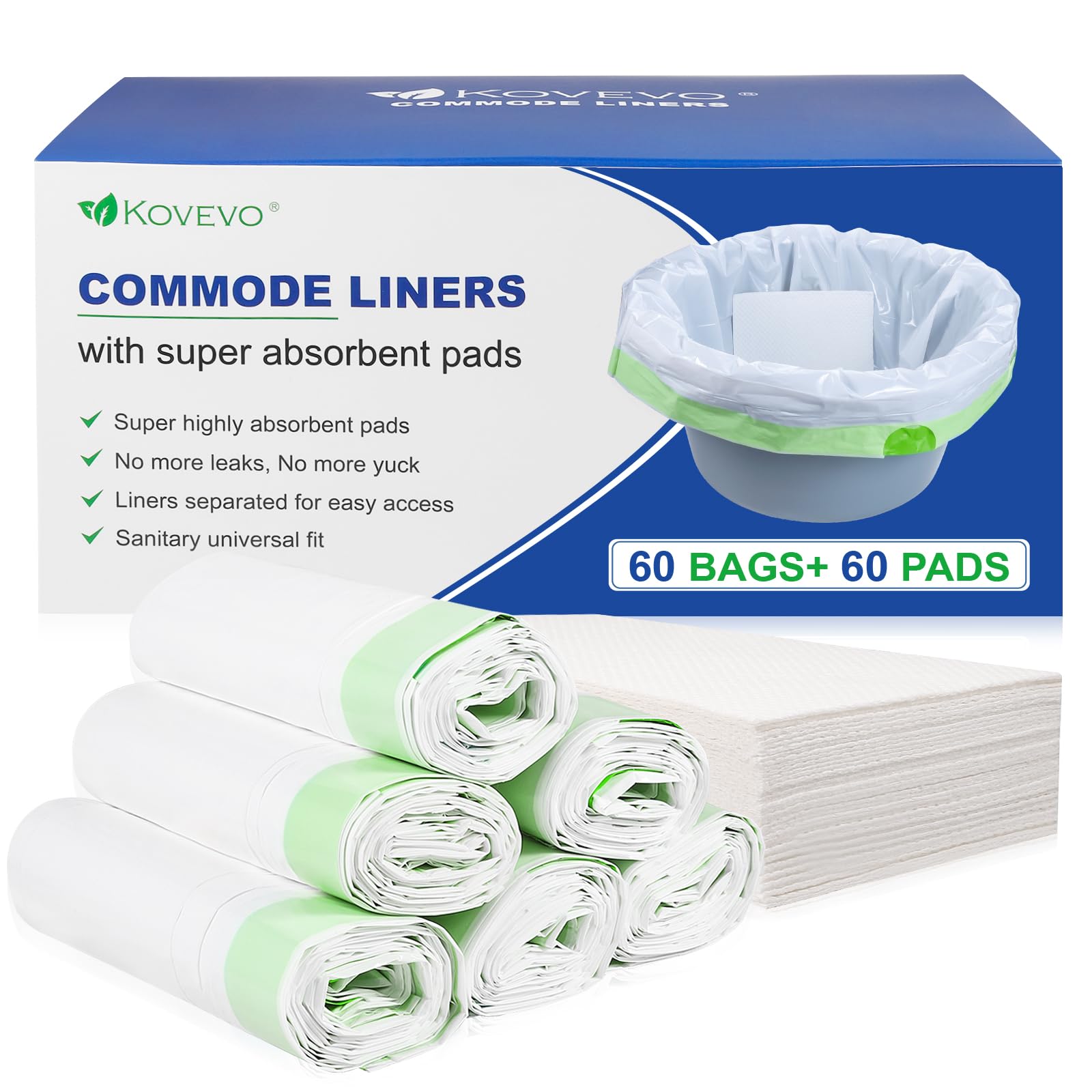 thumbnail image 2 of Bedpan Liners Commode Liners 100-Pack Bedside Commode Liners Portable Toilet Bags - Commode Liners For Adult Commode Chairs, Camp Toilet, Bucket - Leakproof Portable Toilet Camping 2 of 10