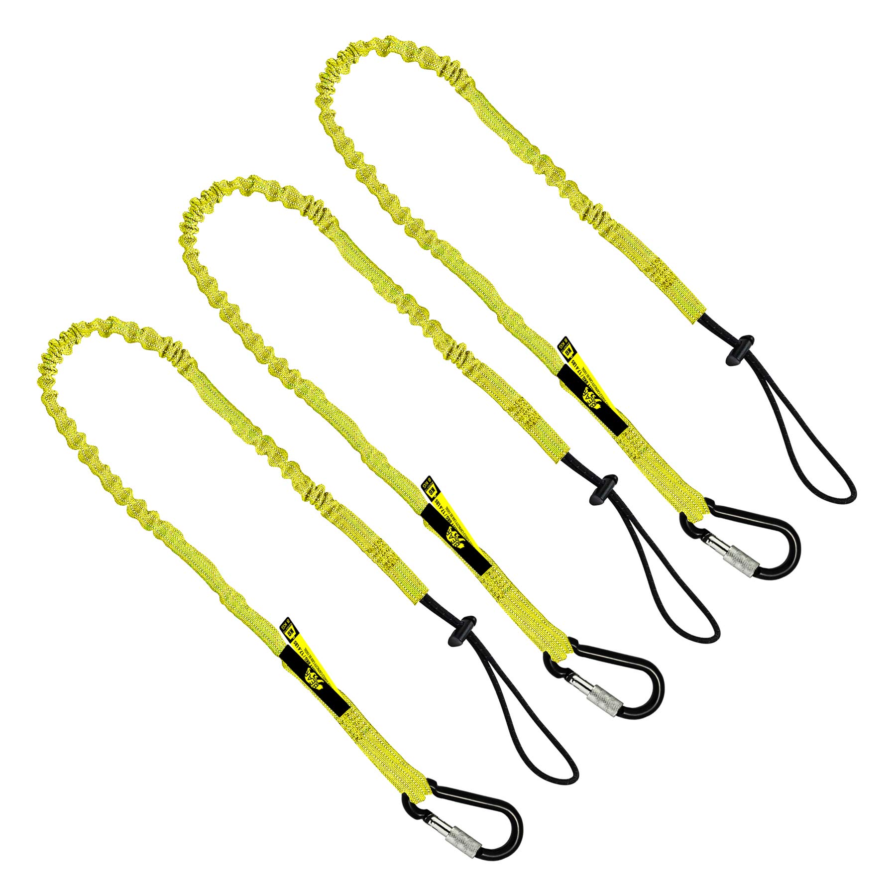 3 Foot Safety Tool Lanyard, Tough Scaffold Hard Hat Lanyard with Carabiner, Adjustable Loop End, Ultra-Durable, Premium Quality Materials Ideal for Scaffold, Tools, Construction (3) Yellow