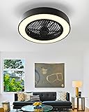 Ceviept Enclosed Ceiling Fan with Light and Remote