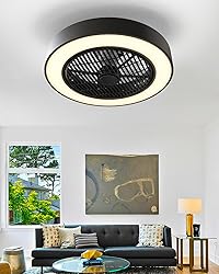 Ceviept Enclosed Ceiling Fan with Light and Remote