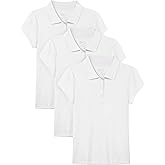 OHD 3 Pack Girls Polo Shirt School Uniform Polo for Girls Cotton Soft Short Sleeve Classic Collared Polo Shirt Size 3T-14