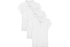 OHD 3 Pack Girls Polo Shirt School Uniform Polo for Girls Cotton Soft Short Sleeve Classic Collared Polo Shirt Size 3T-14
