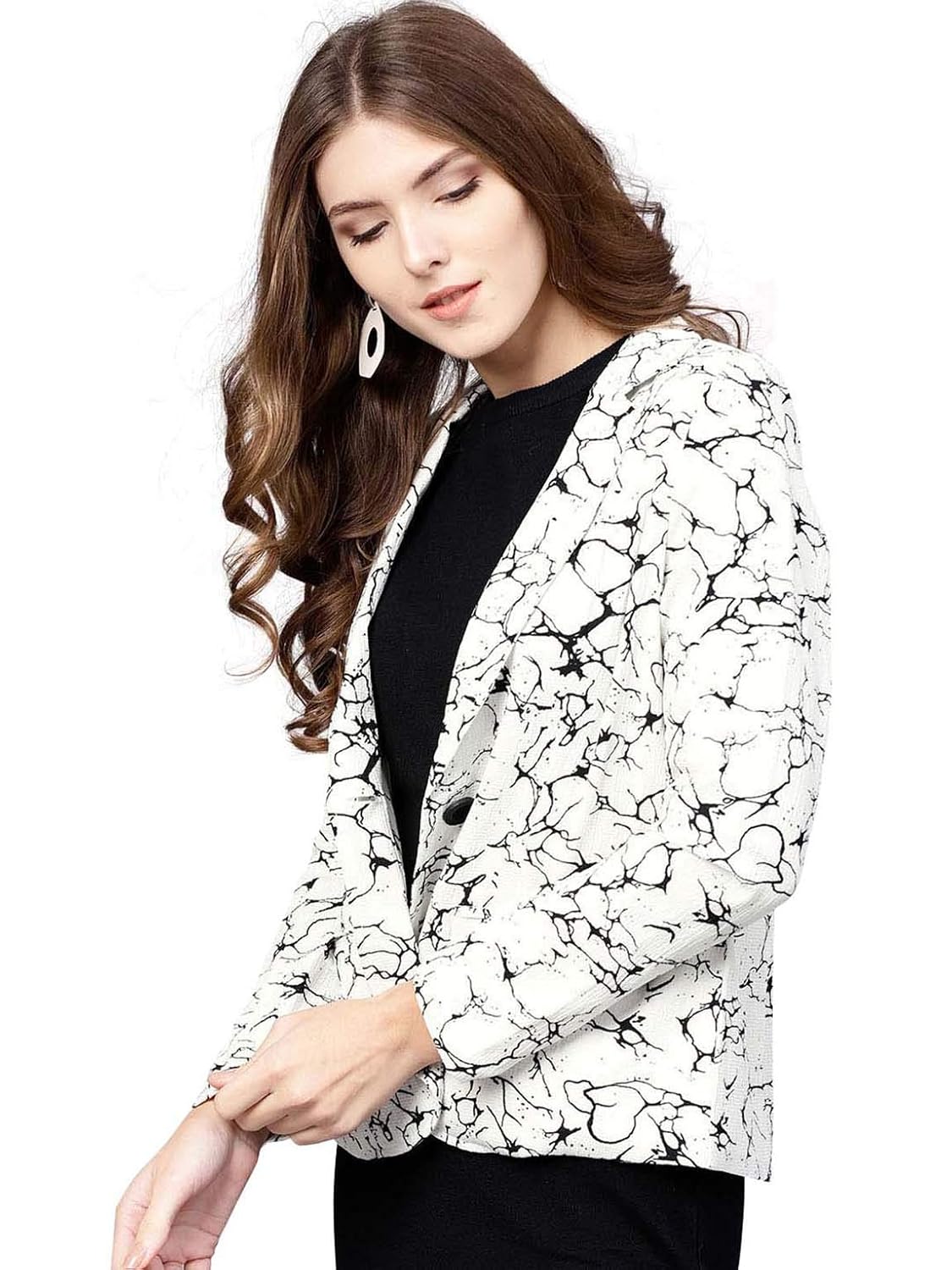 street9 white printed blazer