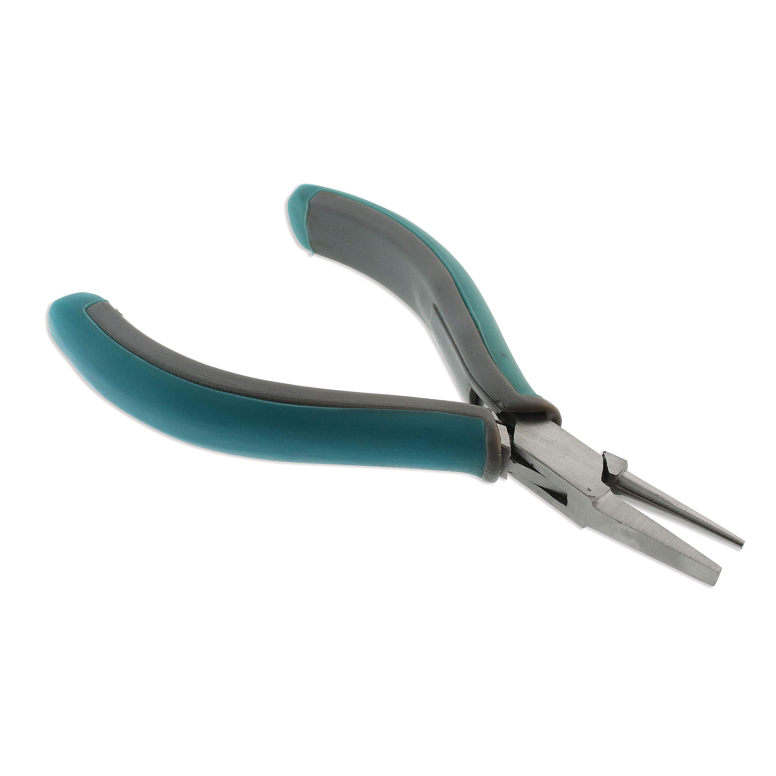 The Beadsmith Simply Modern Half Round/Half Flat Nose Pliers, 5.75 inches (145mm) with polished steel head, comfortable contoured grip handles and double-leaf springs, tool for jewelry making