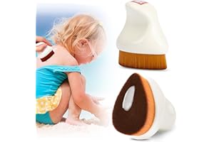 BEAUTYFACTOR Sunscreen Applicator for Kids,Sunscreen Brush Sunblock Applicator with Protective Case for Kids,Baby,Adult,Beach Essentials for Sunscreen, Suncream and Sun Lotions (White A)