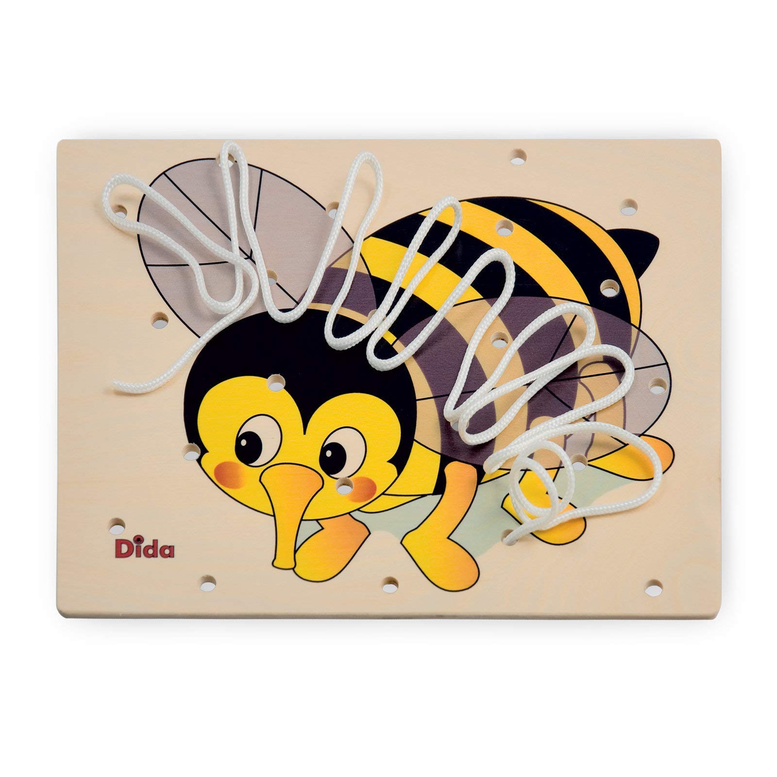 Dida | Bee | Laces Game - Wooden Educational Toy | Developmental Lacing Game | Motor Skills & Problem Solving | 3 for Boys and Girls