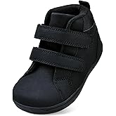 WateLves Toddler Little Kids Wide Barefoot Shoes Boys Girls Winter High Top Minimalist Sneakers Ankle Boots Leather Uniform Dress Shoes Naturally Splay