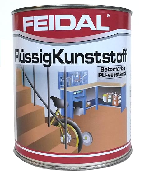 Feidal Flüssigkunststoff, zum Versiegeln und Beschichten von Betonböden, Farblos Seidenmatt / Tuffmatt / 750 ml