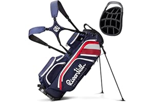 RIVER HILL GOLF 14 Way Golf Stand Bag, Lightweight Golf Bags w/Full-Length Dividers, 9 Pockets, Padded Strap, Cooler Pocket, High-Tech Zippers, Rain-Hood, Free Shoe Bag for Men & Women