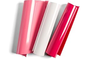 Cricut Everyday Iron On - 12” x 12" 3 Sheets - Includes Pink, Raspberry, White - HTV Vinyl for T-Shirts - Use with Cricut Explore Air 2/Maker - Tea Party Sampler