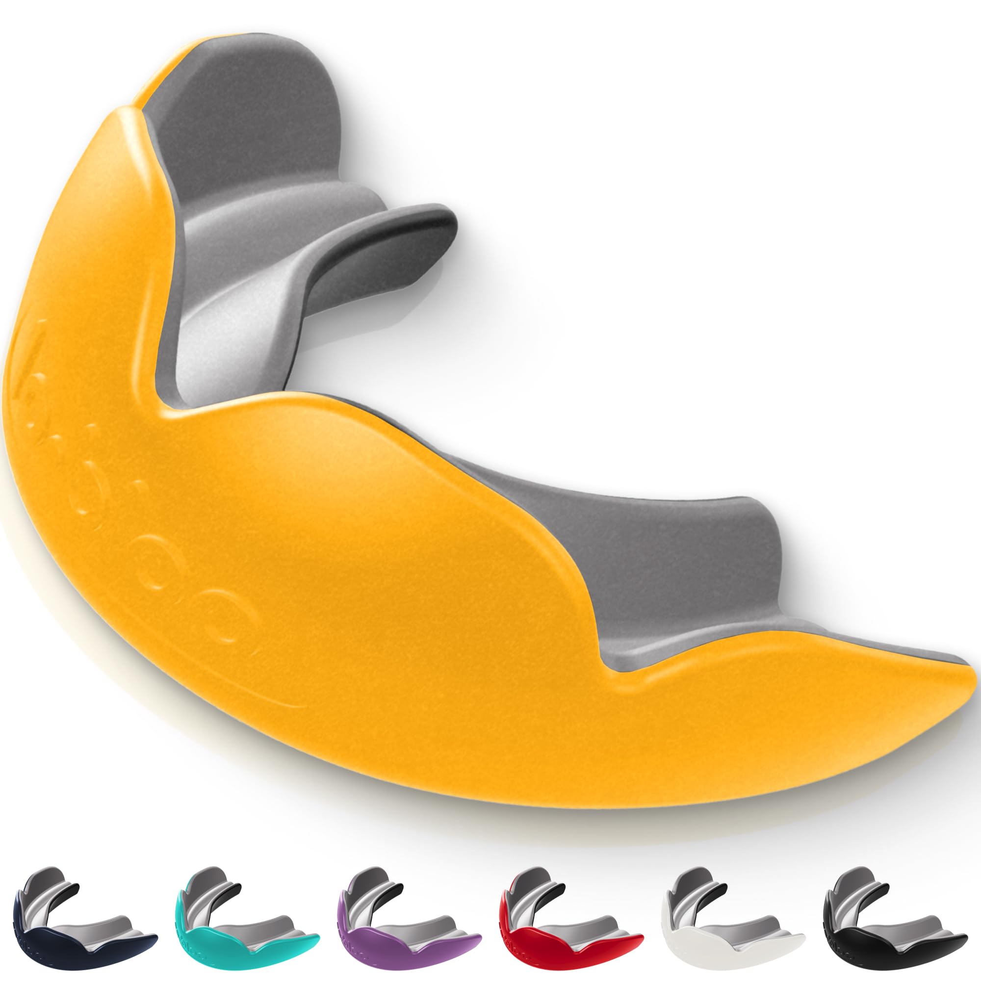 lobloo® PRO-FIT Sports Mouthguard – Ultra Slim 1mm | Dentist-Level Protection | Precision Vacuum-Fit | Oxygen Performance | MMA, Boxing, Football, Basketball. (Medium 10-13yrs, Orange)