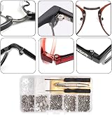 BRITECO 500 PCS Eyeglass Repair Tool Set, Screws Nose Pads Screwdriver Tweezers view 2