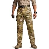 CQR Men's Utility Flex Cargo Pants, Classic-Fit Casual Stretch Work Pants, Water Resistant Lightweight Tactical Hiking Pants