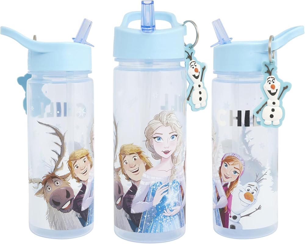 Disney Frozen 500ml Kids Water Bottle with Straw by Polar Gear - Olaf Elsa Anna