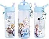 Disney Frozen 500ml Kids Water Bottle with Straw by Polar Gear - Olaf Elsa Anna