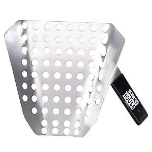 Popcorn Speed Scoop – Perforated Stainless Steel Quick-Fill Scooper for Bags, Buckets & Boxes, Removes Unpopped Kernels – Utility Serving Tool for Snacks, Candy, Dessert, Food, Ice & Dry Goods