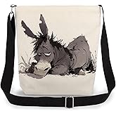 LiuenMgg Funny Donkey Print Canvas Crossbody Bag, Adjustable Strap Lightweight Purse with Top Zipper & Inner Pocket, Daily Shoulder Bag Gift for Women -2