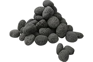 Sunnyglade 10LBS Black Lava Rocks for Fire Pit 1-2 inch Gas Fireplace Rocks, Black Lava Pebbles for Propane Fire Pit, Decorative Volcanic Stone for Outdoor & Indoor Gas Fireplace (10, Pounds)