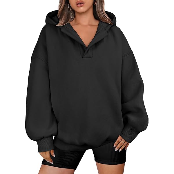 トップス andwang Kirakira v neck hoodie (S) Amazon.com: Ladies Lace-Up Cross V-Neck Drawstring Hoodie