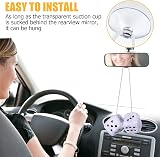 Abnaok Fluffy Dice for Car 2.4 x 2.4 in Black White Retro Square Pendant view 7
