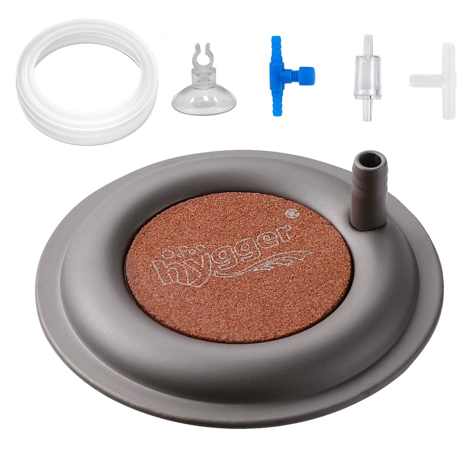 Photo 1 of hygger Aquarium Air Stone, 2.6 Inch Nano Air Stone Makes Super Tiny Bubbles, Ultra Quiet Dissolved Oxygen Diffuser Small Airstone with Stainless Steel Base for Aquarium, Fish Tank & Hydroponic, Round