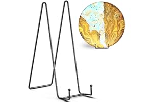 TR-LIFE 3 Pack 12 Inch Plate Stands for Display - Large, Metal Picture Frame Holder Stand + Easels for Decorative Platter, Book, Plaque, Photo, Table Top Art