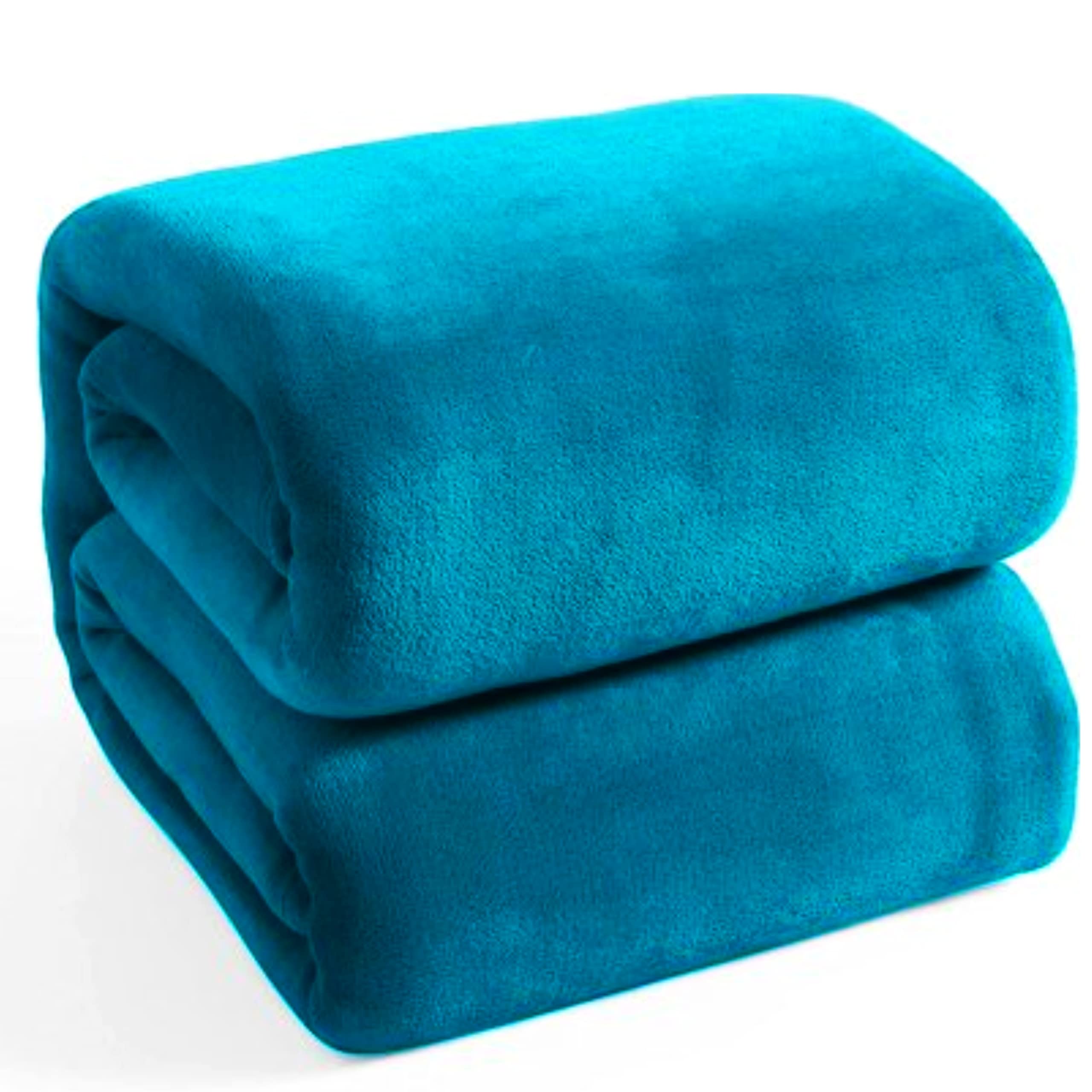 funky gadgets Flannel Fleece Throw Blanket for Sofa - Soft, Cozy Blankets for Bed, Warm Single Throws for Adults, Teal blue, 130x150 cm