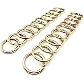 20 Pack 1 Inch Carabiner Clip, Spring O Rings Metal Alloy Purse Clip, Round Keyring Buckle Clips, Small Keychain Hook Clip for Key Bag (Gold)