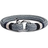 Elegatto Terra Premium Rope Bracelet for Men | Designed in California | Thick Cotton Rope with Stainless Steel Shackle Closure | Men’s Designer Bracelets