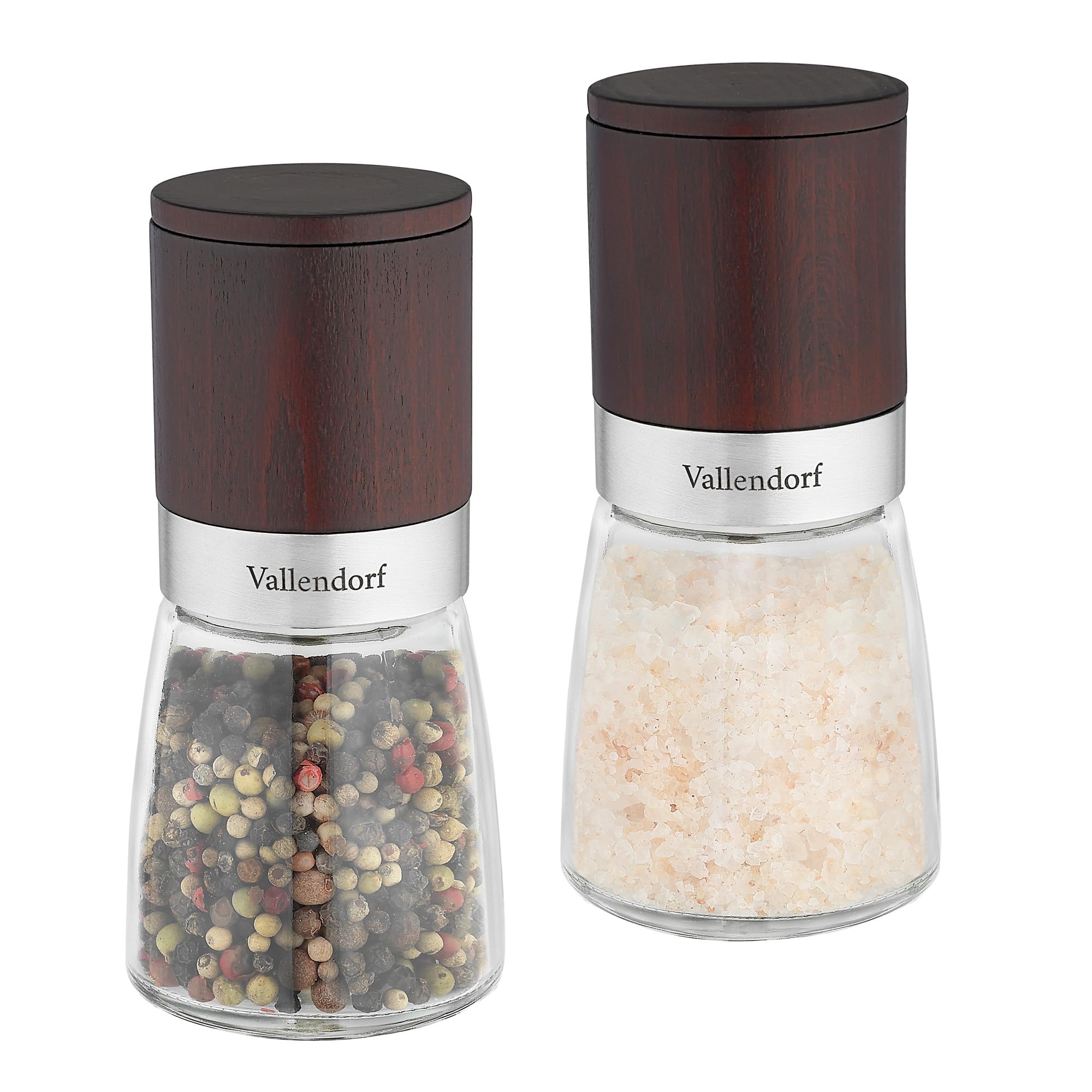 Vallendorf Ecofresh Mill Spice Mill Set of 2 Stainless Steel Wood Look