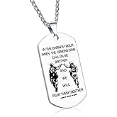 CaleesLLC BFF Necklace Stainless Steel Dog Tags Necklace for Men,We Will Fight Them Together