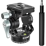 Lightweight Mini Fluid Video Tripod Head, EVUMO 360° Panoramic Compact Camera Video Head for Tripod DSLR Camcorder Telescope,