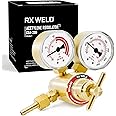 RX WELD Acetylene Regulator CGA-200 Welding Gas Gauges Rear Inlet With 9/16"-18 Outlet and Hose Connector, T-Handle