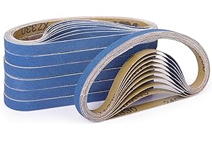 Shineboc 40-Piece 1/2 x 18 Inch 180 Grit Zirconia Sanding Belts, Heavy Duty Long-lasting Mini Sanding Bands for Belt Sander, Rust Paint Removal, Wood Metal Grinding and Finishing