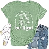 Qskall Womens Be Kind Shirt Kindness T-Shirt Inspirational Teacher Tee Top