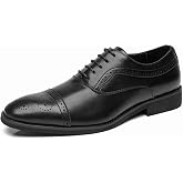 Ahico Men's Dress Shoes Classic Lace Up Oxford Formal Cap Toe Business Shoes