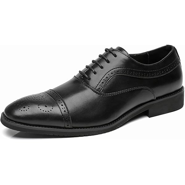 Amazon.com | Men's Dress Oxford Shoes Classic Lace Up Formal Shoes，Men's  Side Zipper High Top Brogue (Black,6.5)