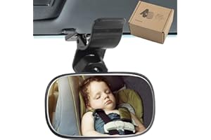 JONMON Baby Car Mirror, Clip-on Automotive Interior Rearview Infant Seat Mirror, Small Adjustable Rear Facing Backseat Convex