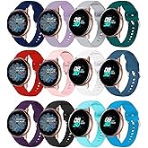 EnoYoo 12 Color Bands Compatible with Samsung Galaxy Watch 7 6 5 4 Band 40mm 44mm/ Watch 6 4 Classic 42mm 46mm 43mm 47mm/ Galaxy Watch 5 Pro 45mm/ Active 2 Band, 20mm Soft Silicone Sport Strap for Women Men