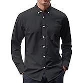J.VER Men's Oxford Shirt Solid Casual Button Down Collar Shirts Long Sleeve Dress Shirts with Pocket