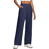 IUGA Wide Leg Pants Woman Pull on Dress Pants Women High Waisted Stretchy Work Pants Business Casual Trousers with Pockets