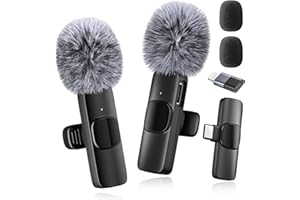 VOIJUMP Professional Wireless Microphone for iPhone,iPad,Android, Lavalier Lapel Mic for Video Recording, Mini Mic Crystal Clear Recording with USB-C for Content Creators Vlog YouTube Tiktok Podcast Interview