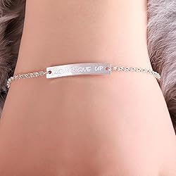 Never Give Up Bracelet for Women, 925 Sterling