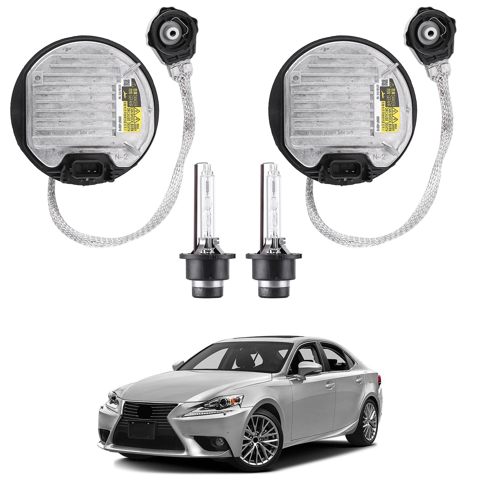 Photo 1 of 2pcs Xenon HID Headlight Ballast with Igniter & D4S Bulb for Lexus GS LX RX 350 450h 570,for Toyota Avalon Prius Sienna Venza,Replaces OE 8596708020 8110775020 8596775020,Ballast Control Module