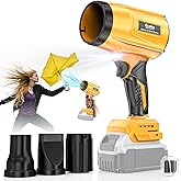 800,000 RPM Leaf Blower Compatible with Dewalt 20V: Ecarke Cordless Dust Blower, Electric Turbo Jet Blower Handheld Battery Powered with Brushless Motor for Patio Garden Lawn (No Battery)