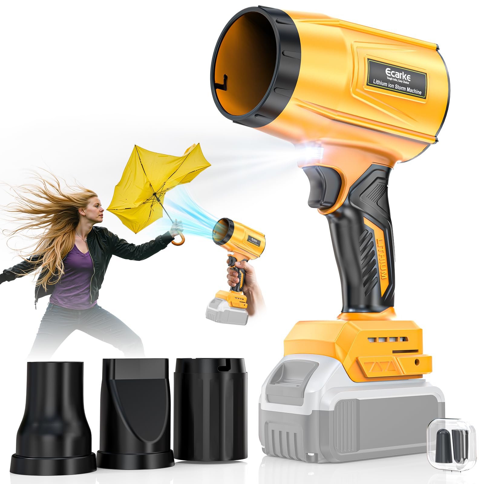 Photo 1 of 800,000 RPM Leaf Blower Compatible with Dewalt 20V: Ecarke Cordless Dust Blower, Electric Turbo Jet Blower Handheld Battery Powered with Brushless Motor for Patio Garden Lawn (No Battery)