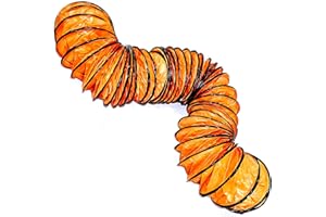 DREAMDRAGON 12"×25FT PVC Flexible Duct Hose, Flame Retardant HVAC Ducting with Adjustable Rope, D Hook & Steel Support for Ventilation, Exhaust, Drying, and Cooling Applications