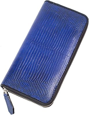 Amazon Revetta リザードレザー トカゲ革 長財布 本革 ラウンドファスナー メンズ ブルー 104 2liw Revetta レヴェッタ 財布