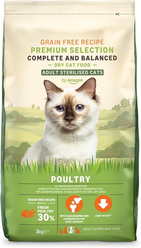 Grainfree Recipe Nourriture sèche pour Chat (stérilisée/légère) avec Poulet Frais 3 kg